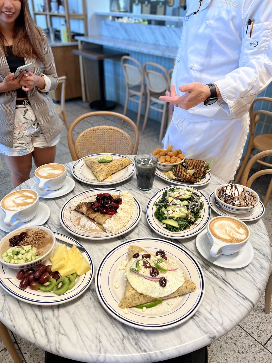TheSplinterGrp's tweet image. We had so much fun with Chef Brett and local influencers @offlineraleighdurham @michellelieats @cravingcarolina sampling  @presscccdurham's amazing coffees, chai teas, and crepes!  We also got a sneak peek 👀 at some new dishes on the fall menu – coming in November!