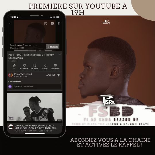 buzzlabofficial's tweet photo. #FSBD sera en première sur YouTube à 19h sur la page de @PispaDaBoss
N’oubliez pas d’activer la cloche 😉 https://t.co/EBileLOg7O