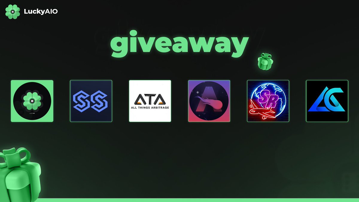 Giveaway time🎁 @starters_square - free weekly @slickreship - 7 days free @ATA__UK - 3 day trial @alloybot - weekly 🔑 @lucky_aio - 2 GB @astroalertscg - 1 week Rules:🚨 ⁃Follow👆 ⁃Like❤️ ⁃RT♻️ Tag a friend in the comments = extra entry🎟 Good luck☘️