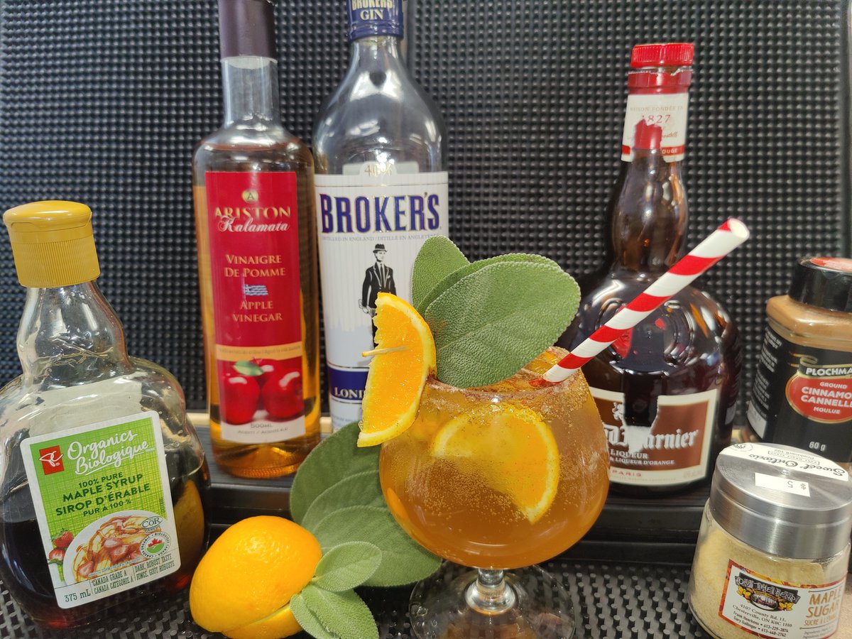 DowntheHatchAC's tweet photo. Looky here everyone! @DowntheHatchAC and @BestBarMix found a new cocktail! Please give a warm welcome to the Fall Switchel. This drink brings flavours of orange, basil, and apple vinegar together for a cozy sensation in your mouth. This and much much more at #ACMixHour https://t.co/1lECRYud8L