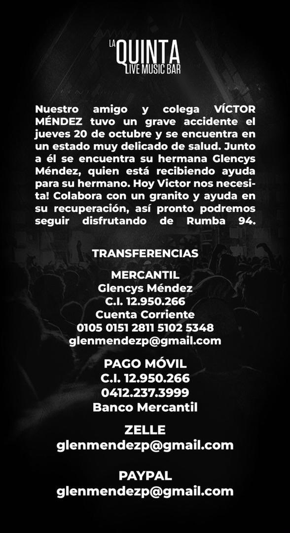 victoramaya's tweet photo. El colega @victormendez, hombre de radio y del rock, tuvo un accidente de tránsito y necesita ayuda para recuperar su salud. Está hospitalizado y puede salir adelante si lo acompañamos. Ayudemos. https://t.co/lrGzMQ1Yt1