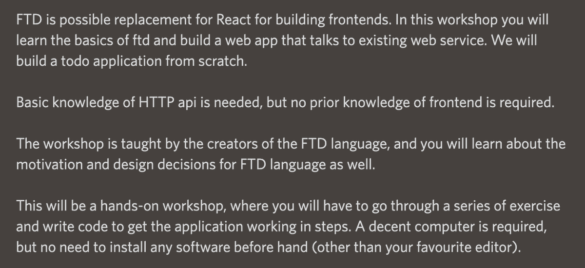 First "beta" FTD.dev hands-on workshop is happening tomorrow at 11:30AM (IST)! Register here: fifthtry.com/events/.