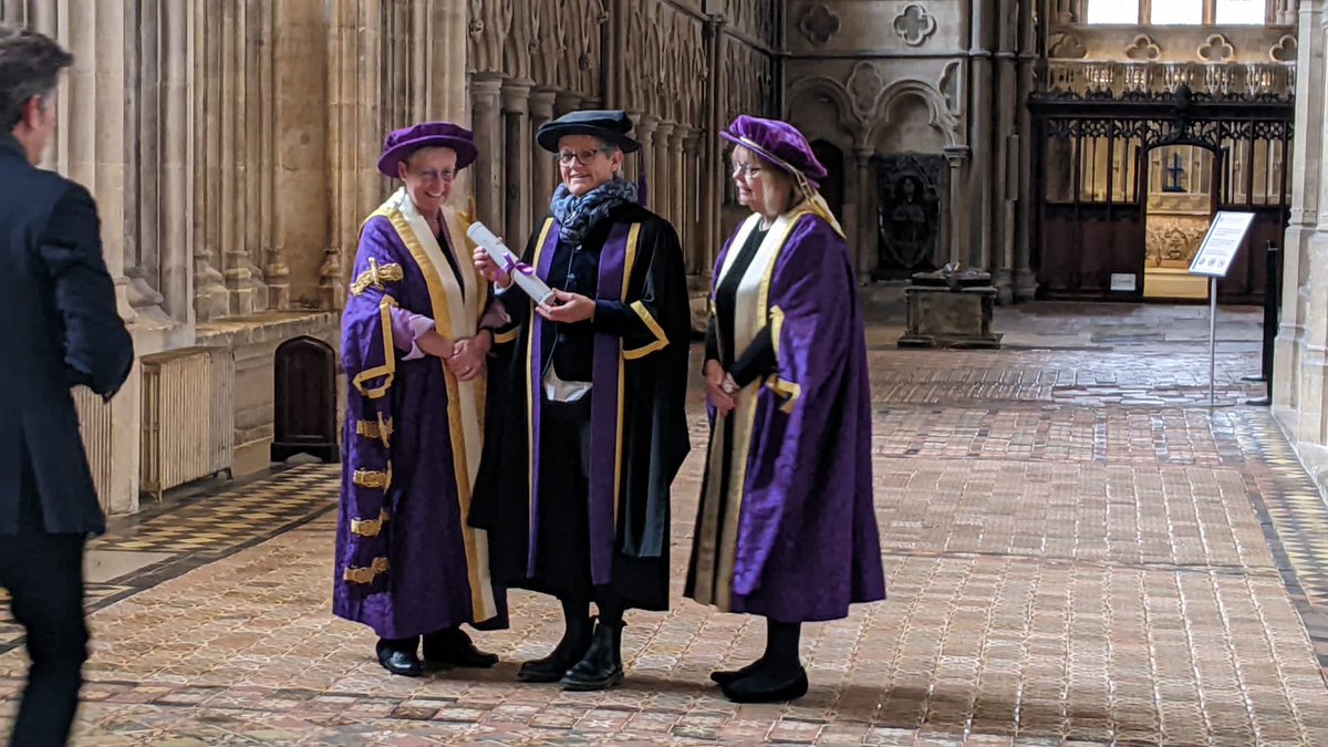 We're so proud of our Lead Therapy Coordinator, Beccy, who graduated yesterday as an Honorary Fellow of The University of Winchester.  Recognition for the huge impact her work has had and a fitting acknowledgement of her tremendous 40 year-long contribution to her profession.