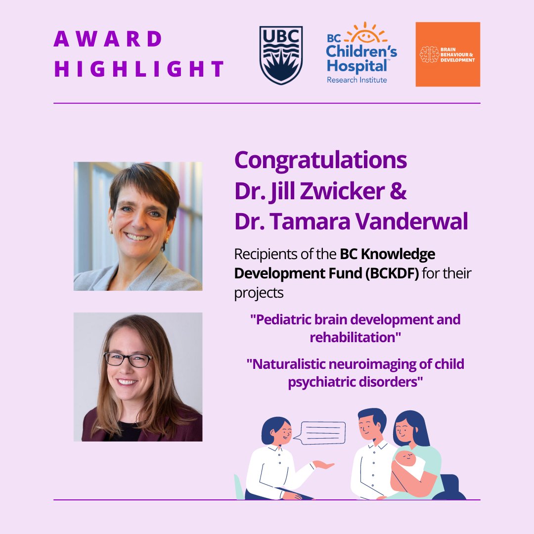 BBDtheme's tweet image. Congratulations to BB&amp;amp;D Investigators Dr. Jill Zwicker and Dr. Tamara Vanderwal for receiving the BC Knowledge Development Fund (BCKDF) for their projects!

Read more here: bit.ly/3DgVA1D
