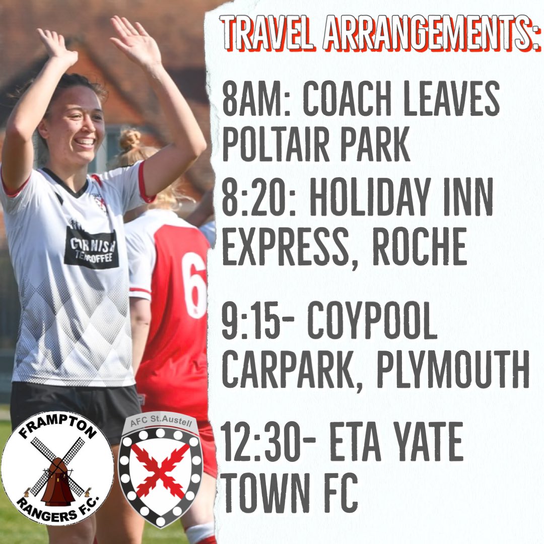We’re back this weekend in @VitalityWFACup action away to <a href="/FcFrampton/">Frampton Rangers Ladies FC</a> 

Join us on the coach. 🚎 

<a href="/swsportsnews/">South West Sports News</a> 
<a href="/ImpetusFootball/">Impetus</a> 
<a href="/sportscornwall/">Cornwall Sports Media</a>
