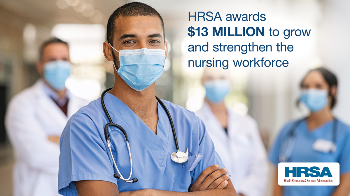 HRSAgov's tweet photo. TODAY: @HHSGov, through #HRSA, awarded $13 MILLION to bolster nursing education and training to grow the nursing workforce and expand access to nursing education: https://t.co/44oHIJHCqo https://t.co/NEKMQD1zFR