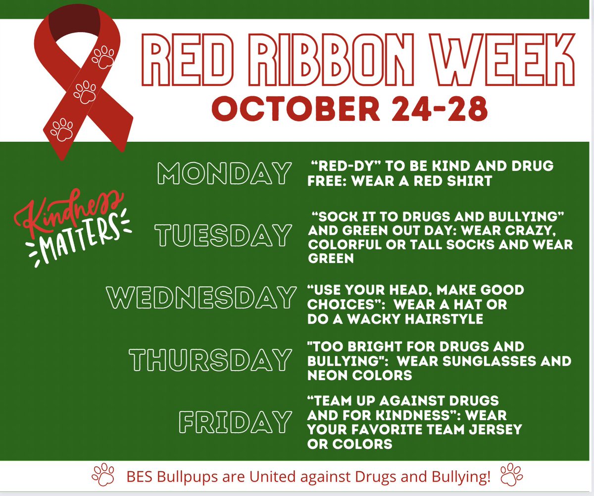 As part of Red Ribbon Week, we are also celebrating National Dwarfism Awareness Day by wearing as much green as possible on Tuesday (10/25) while wearing those wild and crazy socks you love! #DwarfismAwareness #CelebrateLifeLiveDrugFree