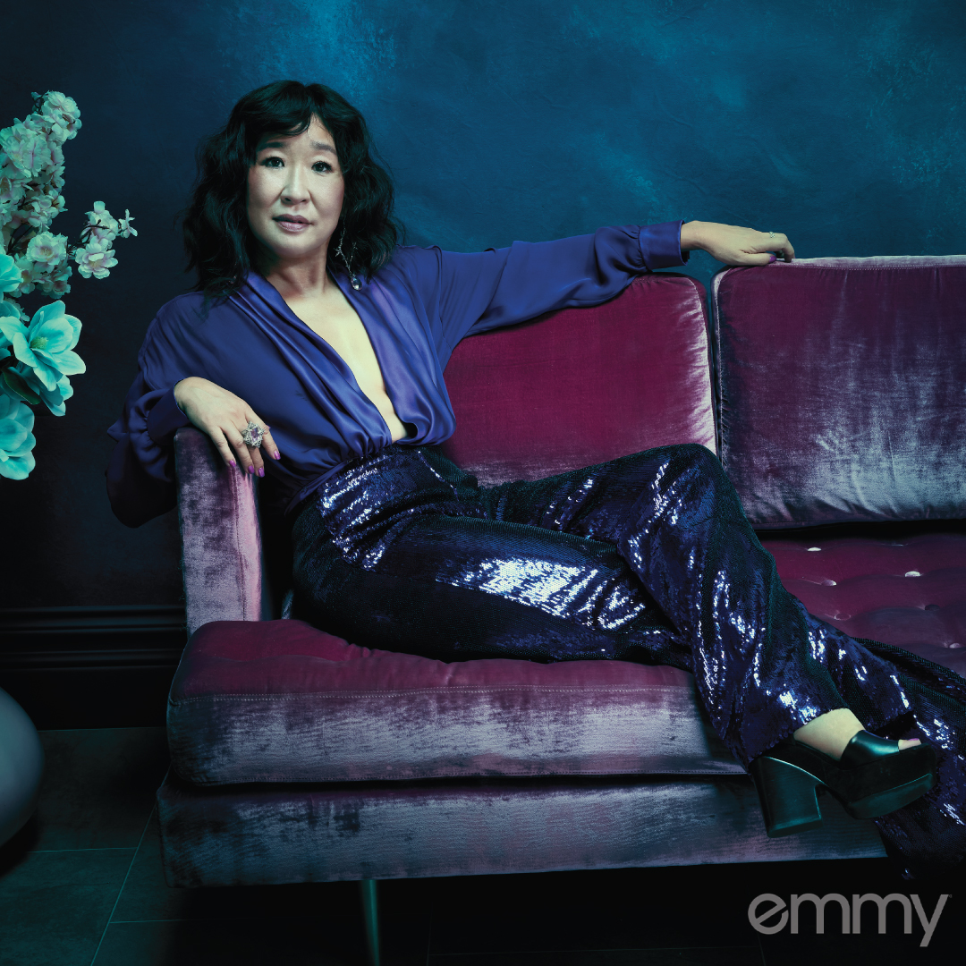 Well, @IAmSandraOh just made purple our new favorite color! 💜 #emmyMagazine 📸: Robert Ascroft