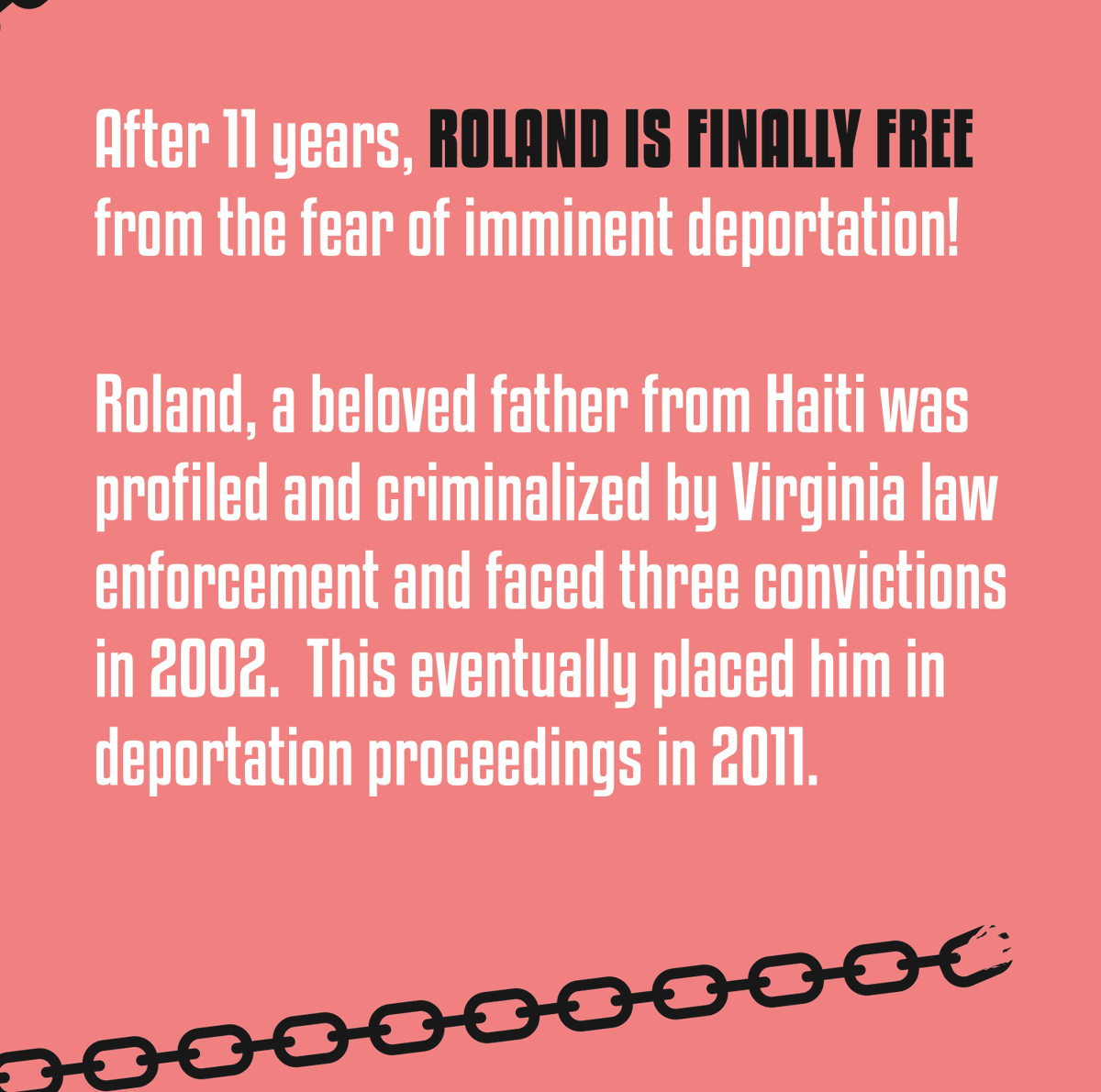 ImmJustice's tweet photo. Roland's deportation process began after an interaction with Virginia law enforcement. For more than a decade he lived with the constant fear of deportation. #KeepRolandHome https://t.co/FZnkHNNORK