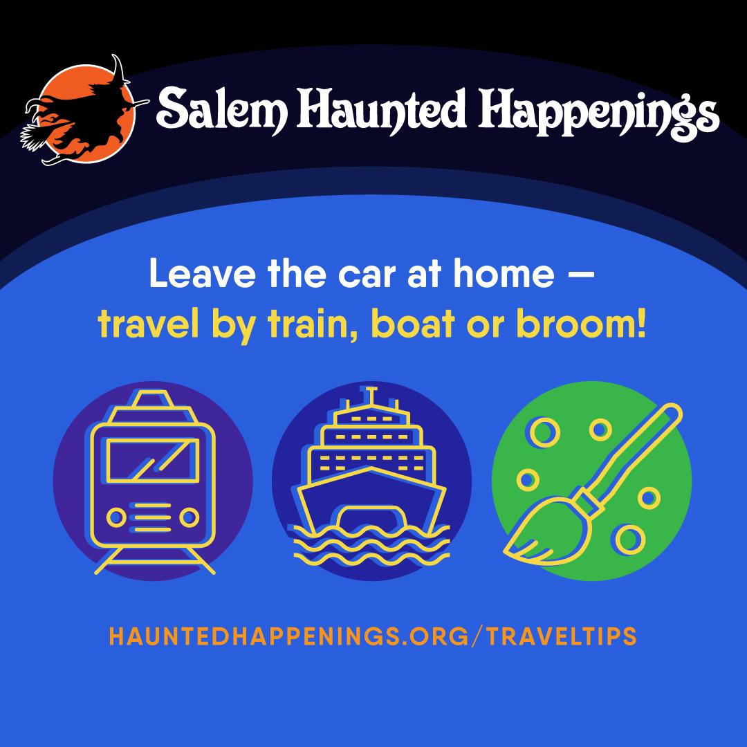 Coming to Salem this weekend? Please leave your car at home. We've welcomed over a 1/2 million visitors to Salem since Oct 1st-a significant increase from prior years. While we love sharing our city with visitors from around the world, we don't love all the cars! 🚋,⛴️,🧹instead