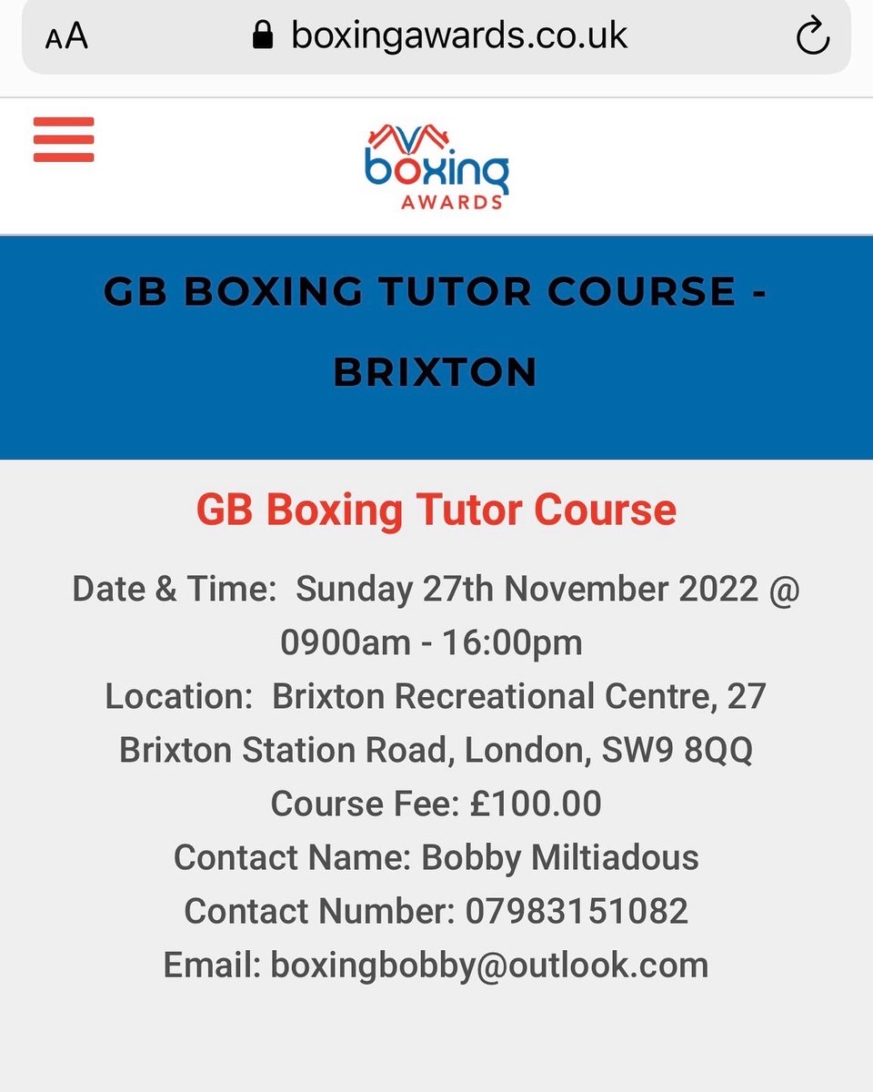 BoxingAwards's tweet photo. #Boxingtutor Courses and pad work courses being run in #Billingham NE, #Brixton LDN, #Stockport &amp; #Portsmouth. To book onto a Boxing Tutor Course or #PadworkCourse go to https://t.co/ClqTM7pSEG and click Tutor or Pad course. See you on a course #dontthinkyoucanknowyoucan 👊🏾💥 https://t.co/Jv95FhfJtl