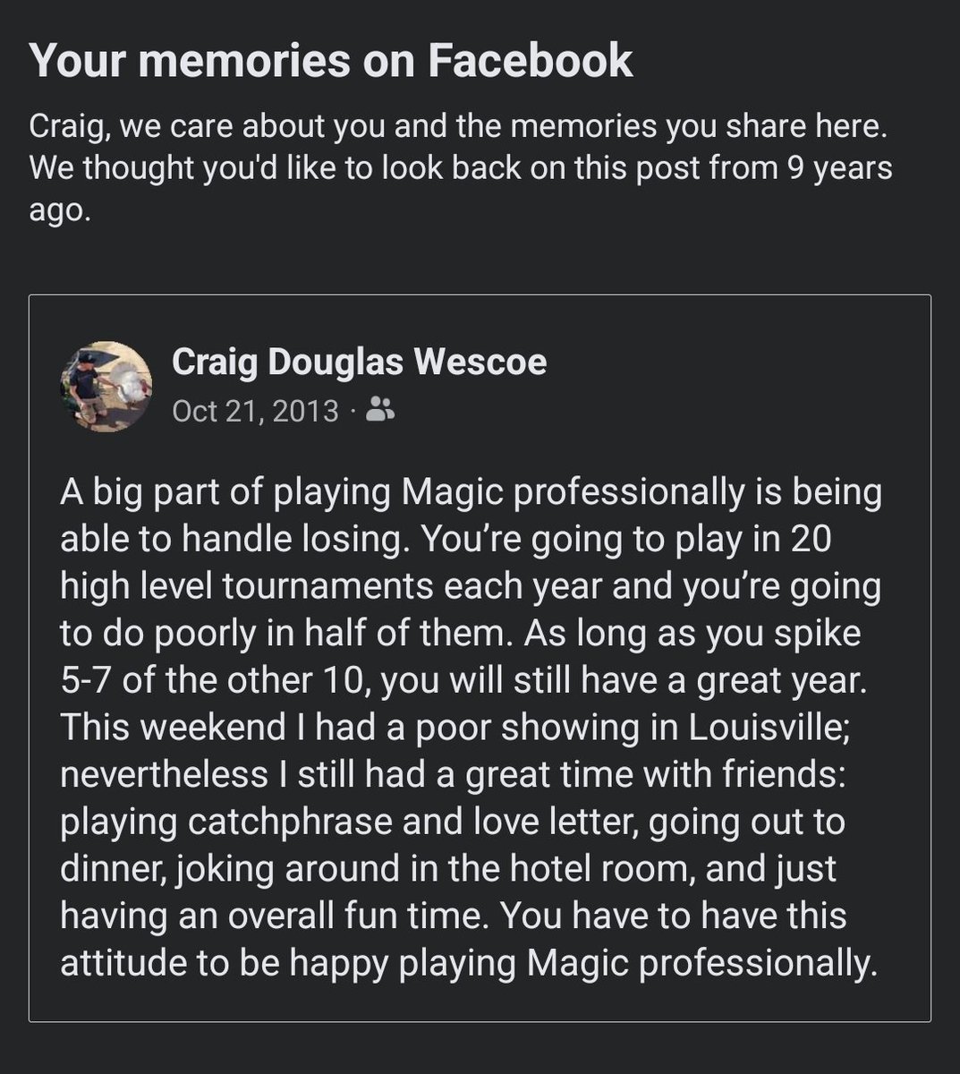 Brimaz4Lyfe's tweet photo. I don't know if professional magic still exists, and the goalposts have definitely changed, but I suspect this attitude is still necessary for being happy as a pro magic player. Sharing again for anyone who might not have been around a decade ago. #mtg #mtgpro https://t.co/vHLmbVswTp