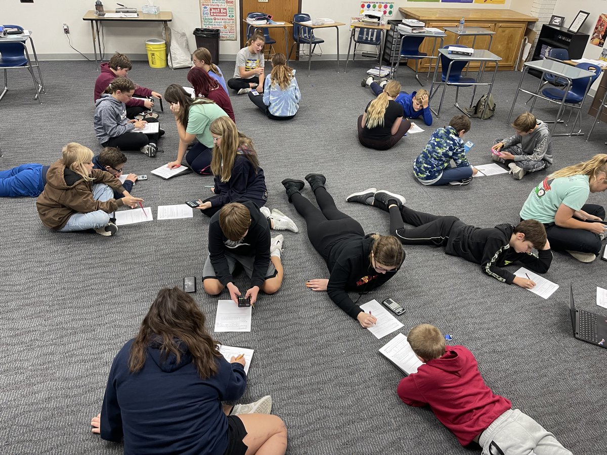 Mr. Thompson’s 7th gr math class tried something new to help prepare for their assessment. They formed 2 circles to create partners. Next, one of the circles was rotated to create a new partner discussion for the next question. It created many different discussions &amp; strategies.