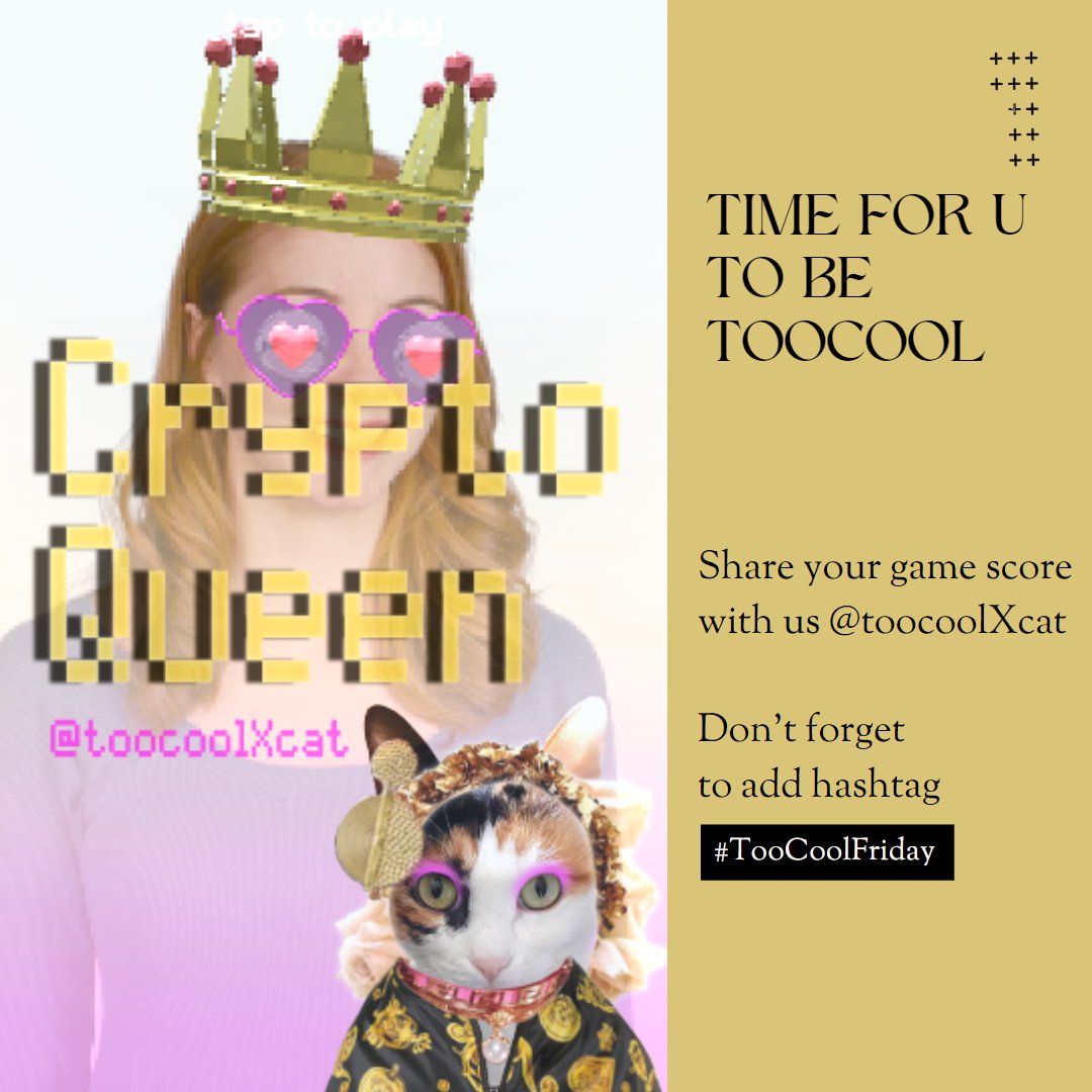 👑𝐹𝓇𝒾𝒹𝒶𝓎 𝒢𝒶𝓂𝑒 𝒯𝒾𝓂𝑒👑
𝙍𝙚𝙖𝙙𝙮 𝙛𝙤𝙧 𝙨𝙤𝙢𝙚 𝙨𝙝𝙚𝙣𝙖𝙣𝙞𝙜𝙖𝙣𝙨 ❢¿

If you could be the Crypto Queen✨?
We challenge you with TooCool Snapchat game
➡️bit.ly/3DjnBWr

✨Tag us and share your game score~
#TooCoolFriday