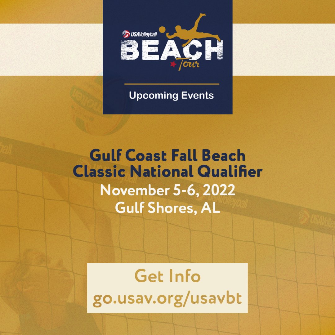 Weekend at the beach, doesn't get much better! Spots still available for the Gulf Coast Fall Beach Classic National Qualifier. 🏖️ See upcoming events and register: go.usav.org/USAVBTEvents