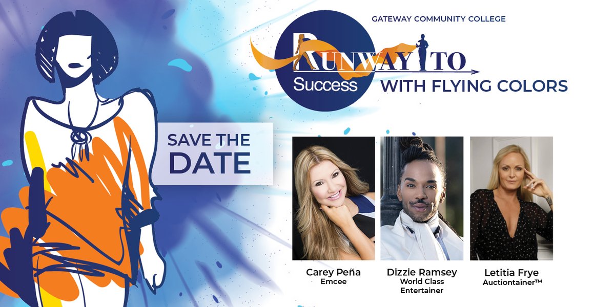 runwayGWCC's tweet photo. The lineup is set, and we're one week away! 

Join @CareyPenaTV, @DIZZIERAMSEY, and @LFAuctiontainer for #RunwaytoSuccess2022 as we support @gatewayaz students and their educational goals! 

🗓️ Fri., Oct. 28
🕠 5:30 – 9 pm

Visit https://t.co/O0ZRyTM4p7 to get your tickets today! https://t.co/hDExwtkUtt