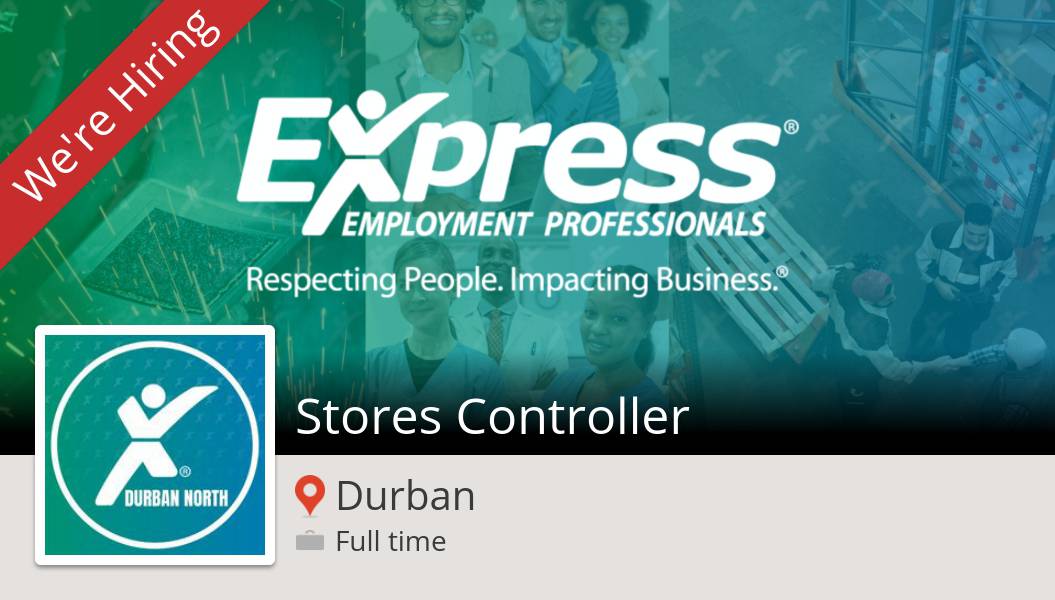ExpressDBN's tweet image. #ExpressEmploymentProfessionalsDurbanNorth is hiring a #Stores #Controller in #Durban, apply now! #job workfor.us/j5n396g