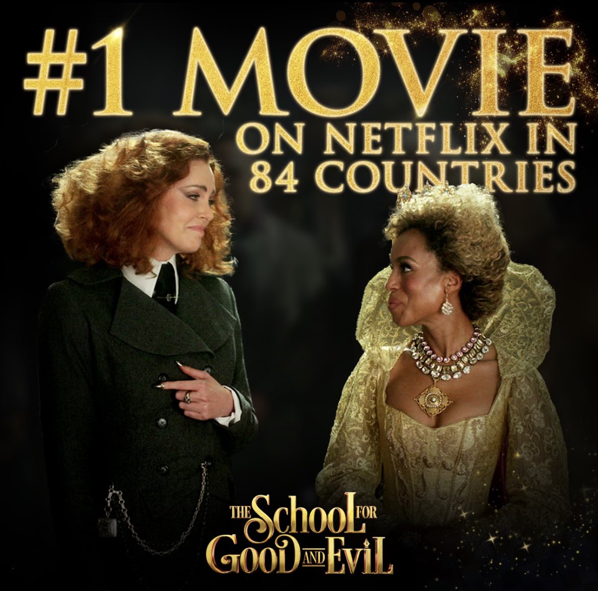 CharlizeAfrica's tweet image. 🤯
Thank you to everyone who’s already watched #TheSchoolForGoodAndEvil on @netflix!!! This is warming my cold Never heart 🖤