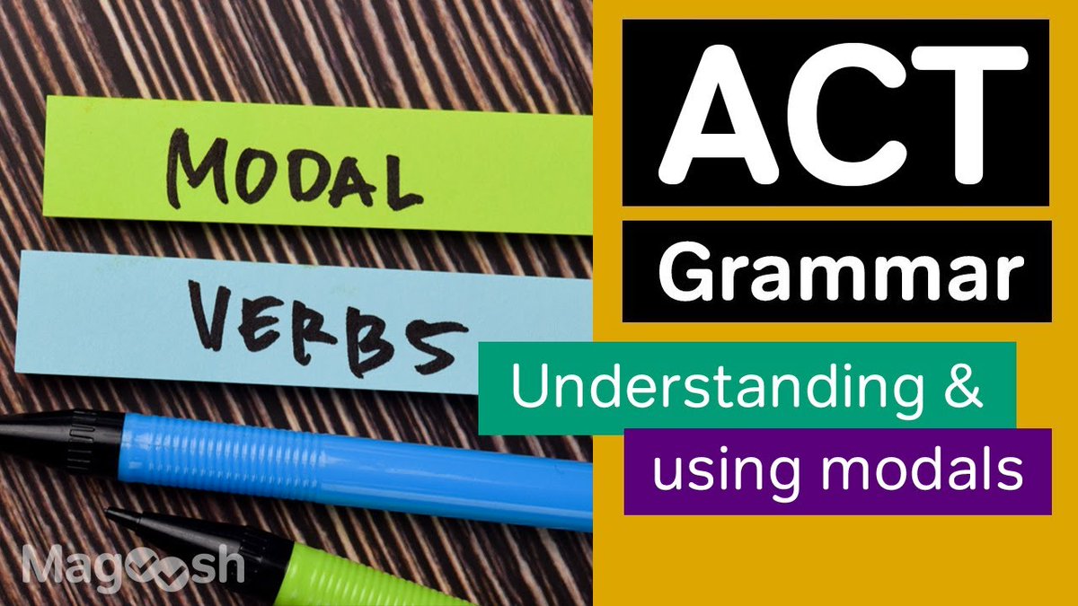 More than half of the questions in the ACT English section will test your understanding of English grammar. In this ACT grammar video, you'll learn exactly what you need to know about modal verbs to prepare yourself for test day.
bit.ly/3wz8K5H