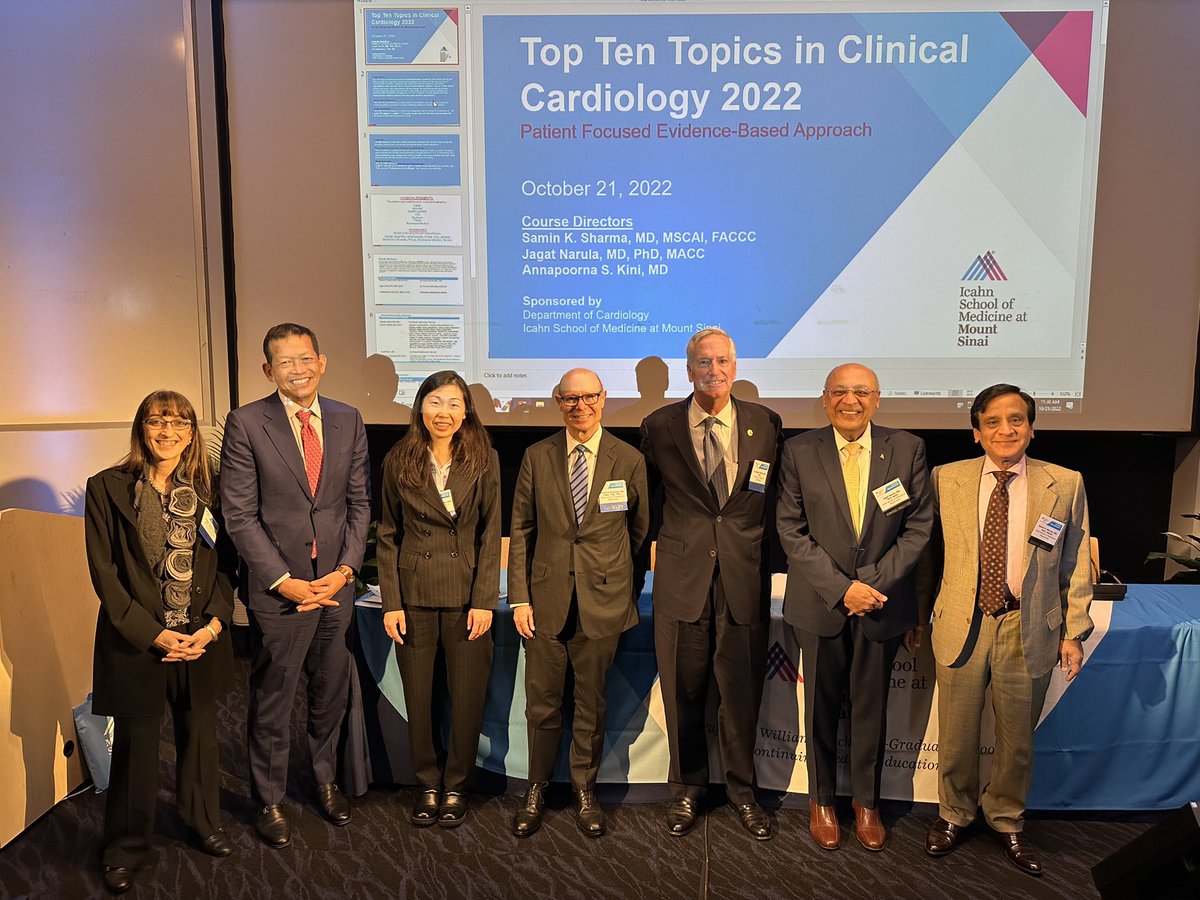 ACC well represented at Top 10 topics in Clinical Cardiology at Mount Sinai Hospital with Drs.Bozkurt, Kusumoto, Wang, Rosenson, Wilson, Narula,Sharma. Many thanks to Dr.Sharma &Dr. Narula. @ACCmediacenter @HadleyWilsonMD @AtriumHealth @ACCinTouch