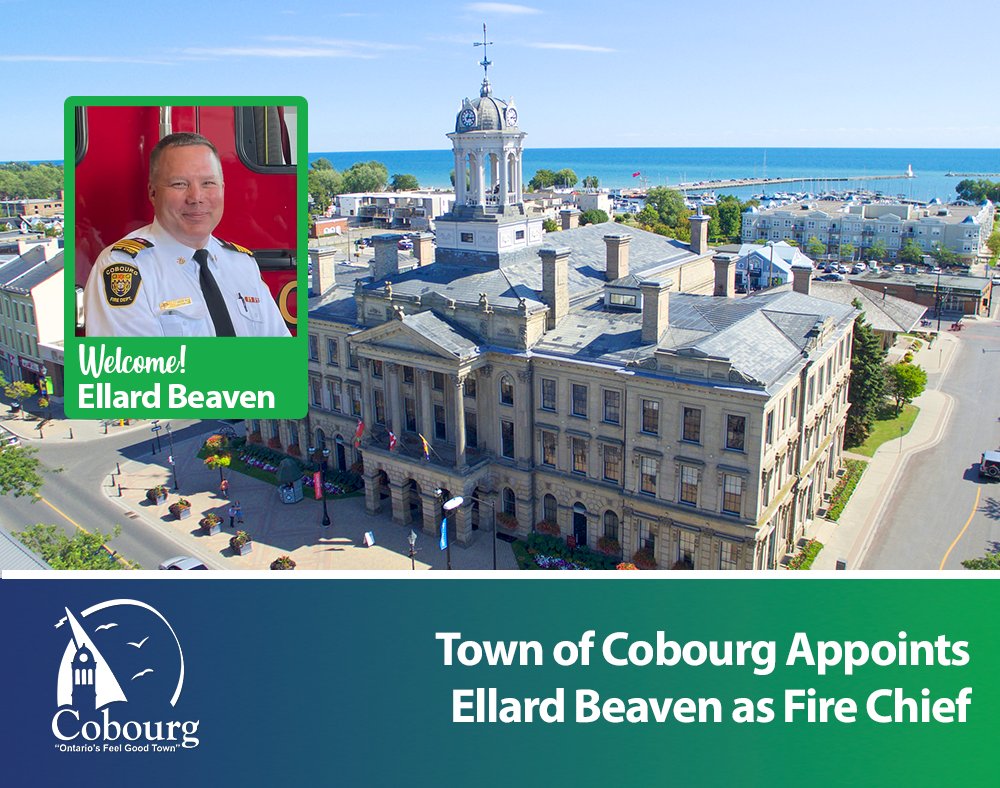 TownofCobourg's tweet photo. HUMAN RESOURCES: The Town of Cobourg is pleased to announce that effective Monday October 24, 2022, Ellard Beaven will assume the role of Fire Chief for the Cobourg Fire Department. 

👉 Read more in our Press Release: https://t.co/Zk7y5d9oNk https://t.co/CBiUqrpuDf