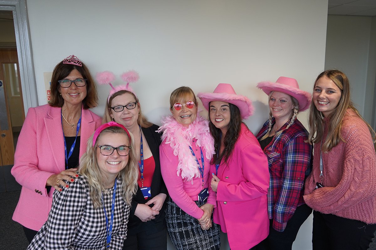 It may have been a gloomy day out there today, but our office has been filled with 💗pink💗 to mark <a href="/BreastCancerNow/">Breast Cancer Now</a>'s #WearItPink campaign!

Loving the glasses Sue! 😂
