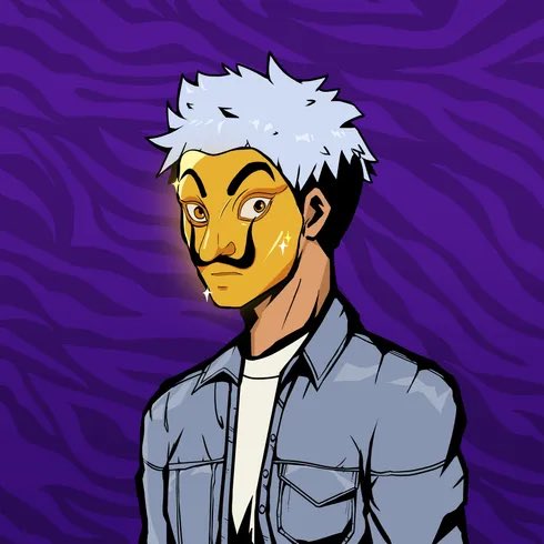 Djetou17's tweet photo. Just bought my first @Elrond_Mafia NFT , love the gold heist mask ! Rank 67 @ElrondNetwork #EGLD #NFTs https://t.co/lsRGYChwdF