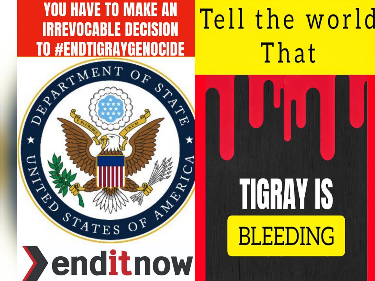 Lwam_Ge's tweet photo. 📢🌏
Dear: @AsstSecStateAF
The brutal war against Tigray has just entered #717Days.
It has killed over 600K ppl. & led to displacement of the population to where, there is nothing basic needs to access.
ACT now ⬇️
To #EndTigrayGenocide and
To withdraw #EritreaOutOfTigray. https://t.co/Z2CS5dl0O2