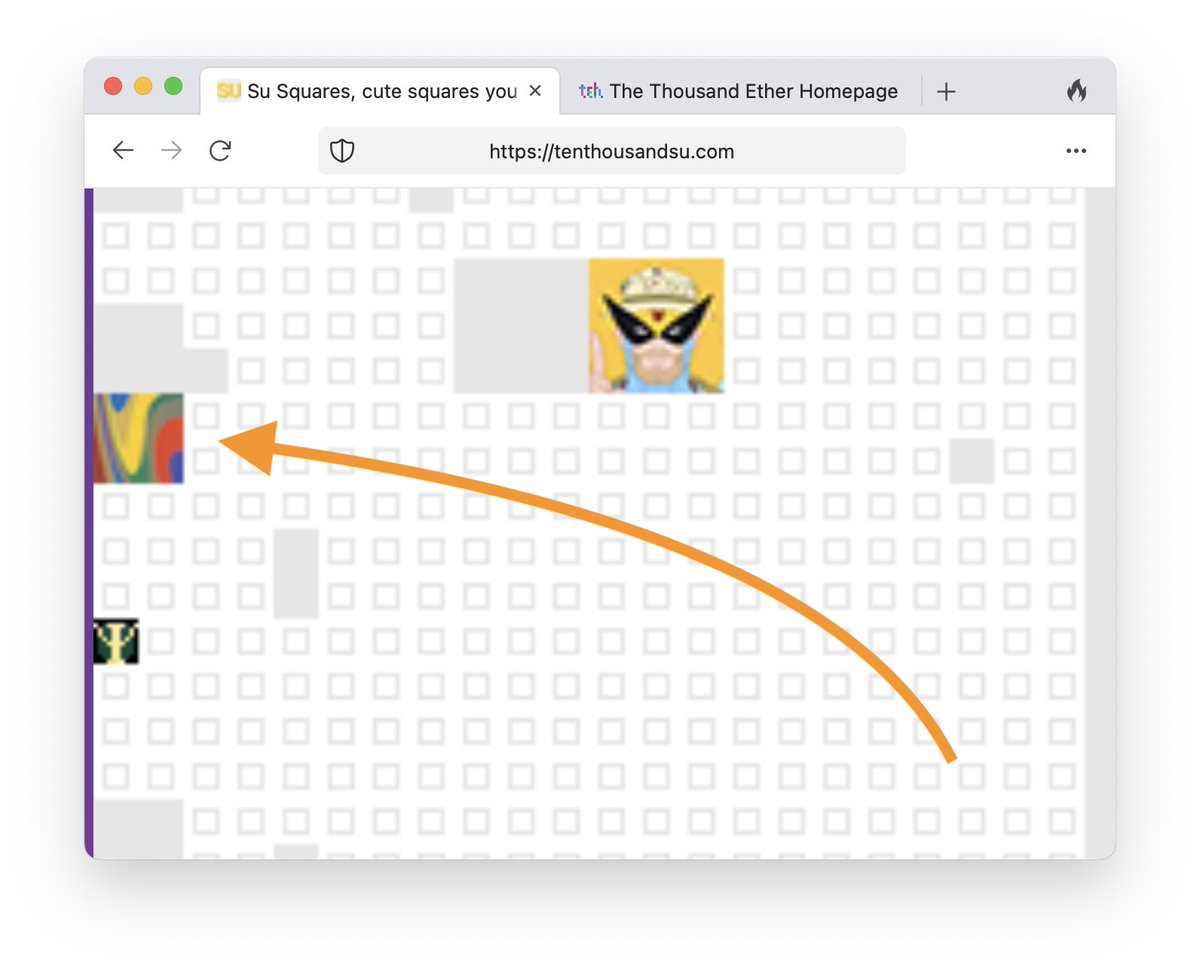 SuSquares's tweet image. This week we join with @ketherhomepage a fellow #HNFT project. We will select the art from 2 artists and put it on our maps for 2 weeks. Please post your NFT art in the comments, like, follow both accounts, retweet and tag 2 NFT friends to qualify. We pick 2 winners in 48 hours!