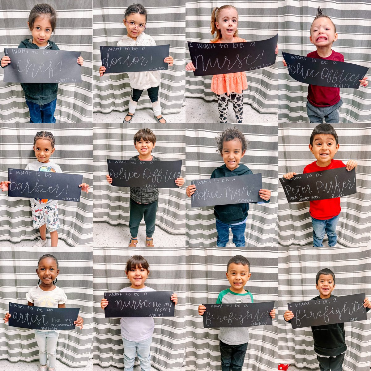 Ending Community Helper Week with what we want to be when we grow up!