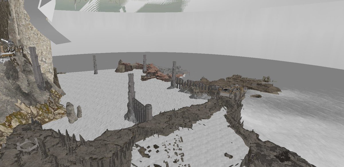 The overworld maps from Farum Azula & Volcano Manor have fallen Erdtree branches by the crater lake, while the Leyndell map doesn't. Some residual stuff from early development?