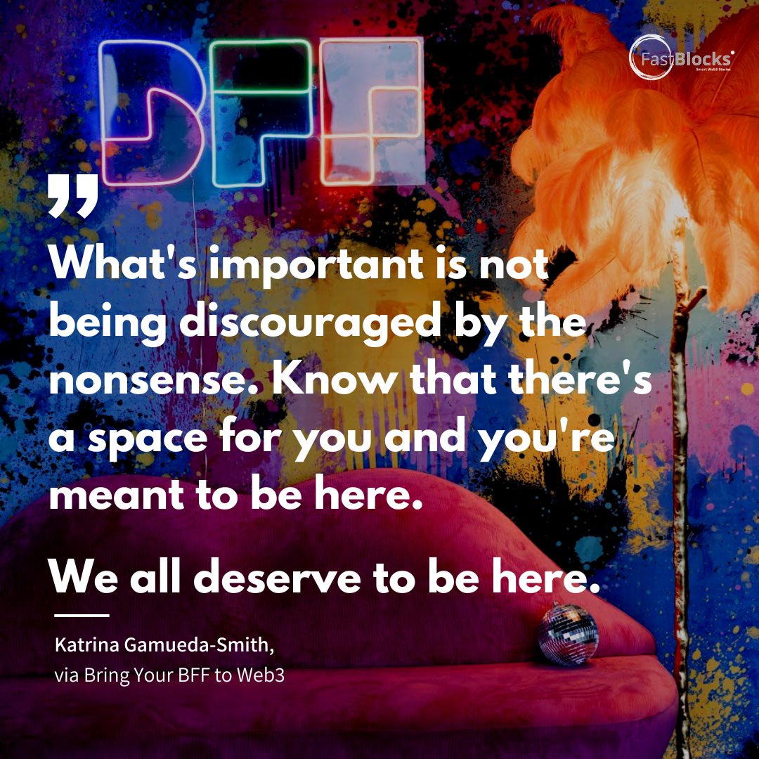 Corinnetly's tweet photo. Initiatives like Bring Your BFF to Web3 are sparking a revolution in the tech industry ✨

This week, @myBFF launched a nationwide series of meetups aimed at onboarding women and non-binary people into Web3

More via #WomenRunTheBlock on  @FastBlocksNews https://t.co/J3OvhNUuSA https://t.co/r5hcmfRRDK
