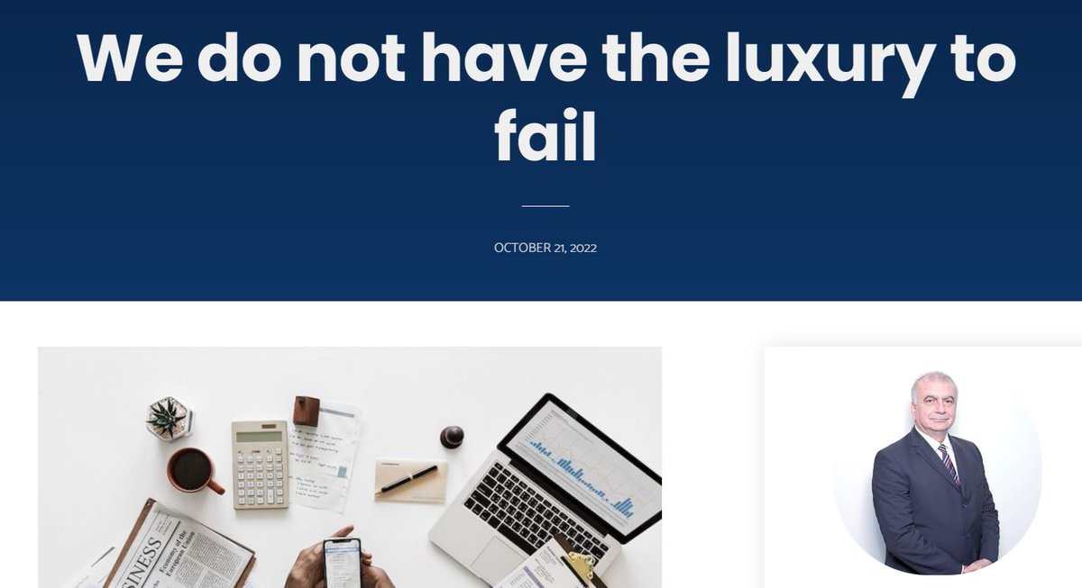 ACBcyprus's tweet photo. ✒️Article by Michael Kammas, @ACBcyprus Director General  
▶️We do not have the luxury to fail
#Cyprus #economcy #challenges #2022 #cy_banks
https://t.co/xhoC7nUg4d https://t.co/PCUEJazhpR