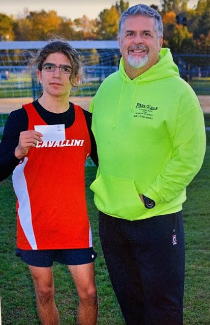 Mr. Foley visited our very own Aiden's 3K race yesterday, where he was the FIRST PLACE finisher!