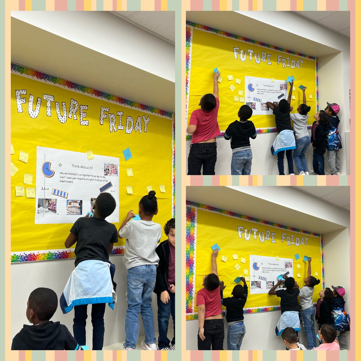 #FutureFriday responses being placed on the board. Today we discussed architects and how they make our lives better! @mrs_counselor @HumbleISD_CBS @HumbleISD_LLE @MsBenton_LLE_AP @HumbleISD