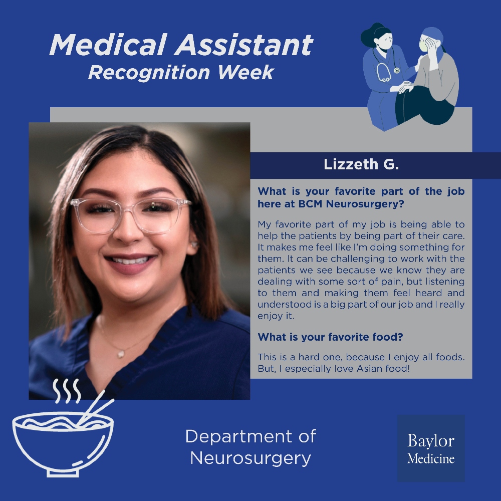 BCMNeurosurgery's tweet image. #BCMNeurosurgery celebrates #MedicalAssistantRecognitionWeek 🧠
