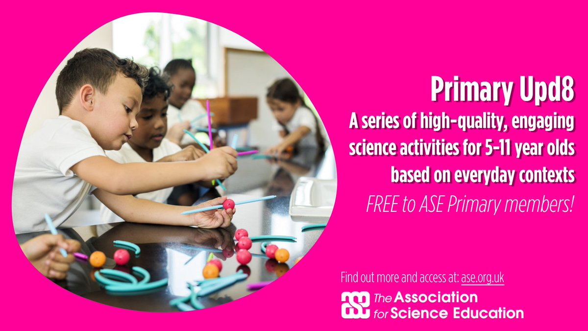 Primary Upd8 activities are based on everyday life contexts and link to scientific enquiry skills. The activities support literacy and numeracy, with plenty of illustrations and interactive elements to grab children’s attention.
Explore here: ase.org.uk/primaryupd8 #ASEChat