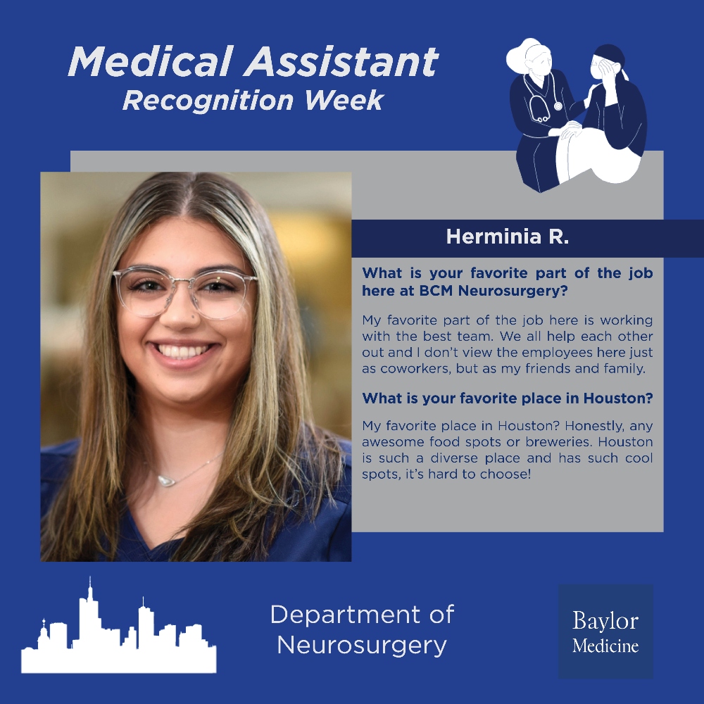 BCMNeurosurgery's tweet image. #BCMNeurosurgery celebrates #MedicalAssistantRecognitionWeek 🧠