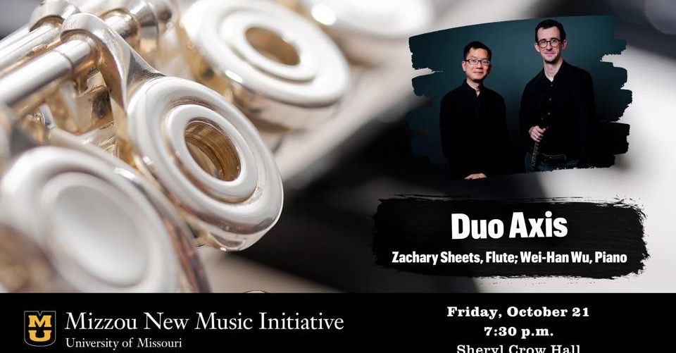 If you can’t make it to the Duo Axis concert Friday at 7:30 pm at Sheryl Crow Hall at the Sinquefield Music Center, make sure you check out the livestream of the performance here:
youtu.be/-tYSrFHtA8Q