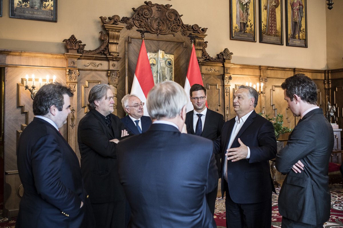 What about this ideological camaraderie today?? In 2018 @ViktorOrbán received #SteveBannon in his office, who gave a speech for $20k at a Hun government-sponsored conference.