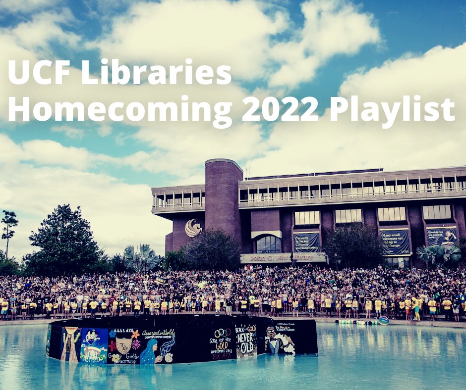 “We will…we will…rock you!” Homecoming 2022 is here Knights! Charge On! Libraries faculty and staff suggested their favorite Homecoming related songs for the Knight community to enjoy. Link for Spotify open.spotify.com/playlist/0Vn3Q…