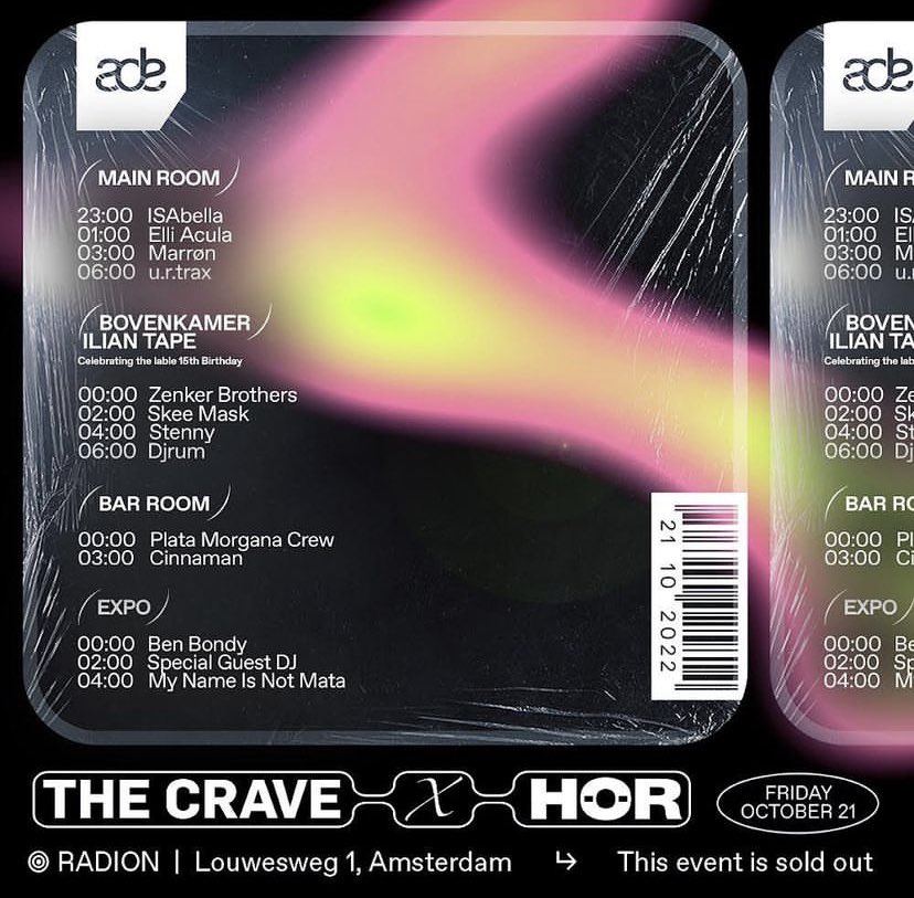 15 Years Ilian Tape showcase at the Bovenkamer at Radion in Amsterdam tonight with Djrum, <a href="/sk33mask/">SKEE MASK</a>, Stenny and <a href="/zenkerbrothers/">Zenker Brothers</a>. Event is sold out.