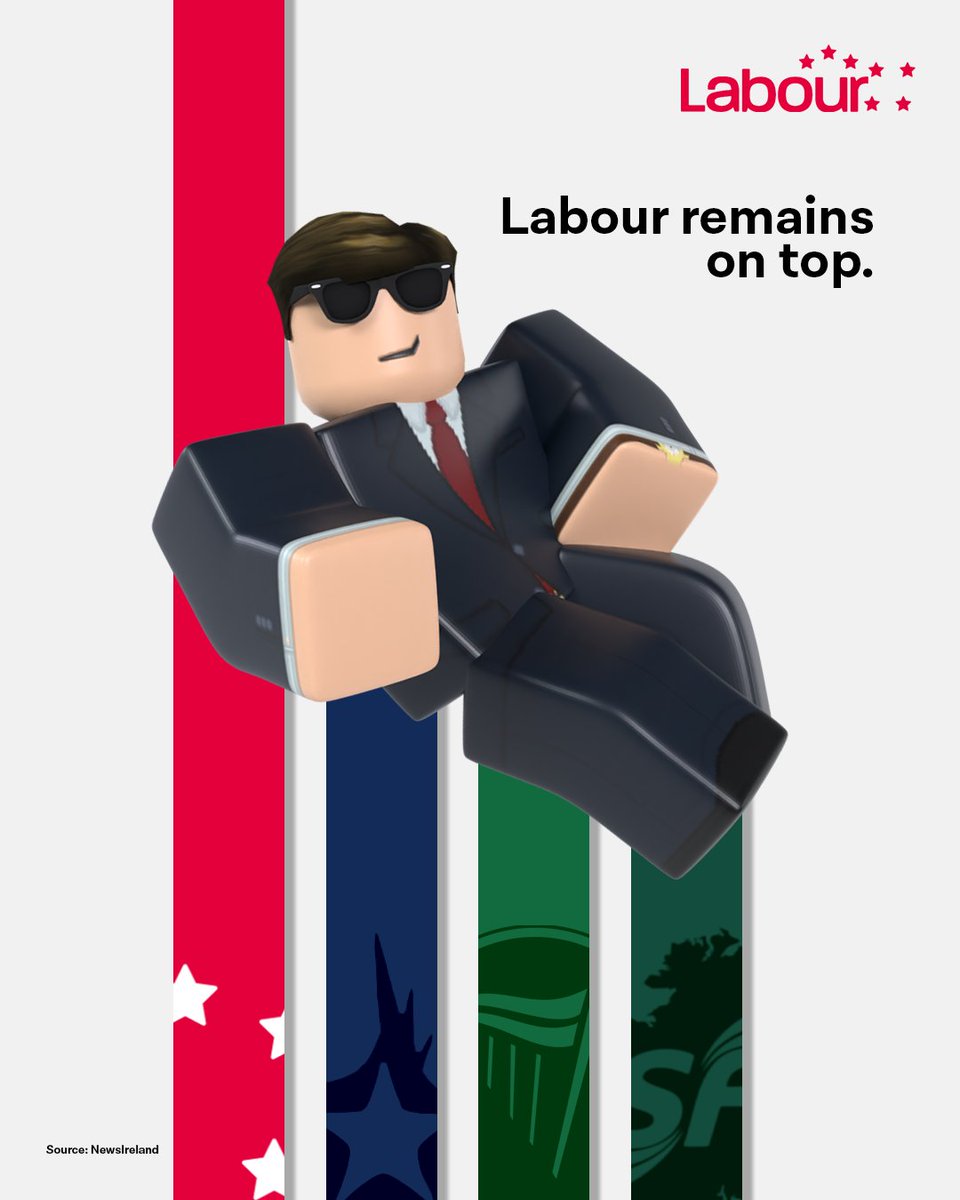 🗳️ NewsIreland poll shows Labour is set to win a MAJORITY at the next election.

Labour with Tomás Uitheachair remains on top. 🌹