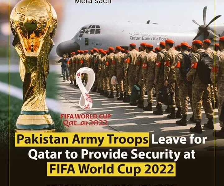 Pakistan__Force's tweet photo. تعریف وہ جو غیر کرے عزت وہ جو ساری دنیا کرے 
ہم بطور پاکستانی پاک فوج کے اس دستہ کوخراج تحسین پیش کرتے ۔ جس کی بہترین صلاحیت کو مدنظر رکھتے ہوے ۔قطر میں ہونے والے FIFI WORLD CUP  کی کمیٹی نے سیکورٹی کے لے چناپوری قوم کا سلام ❤🇵🇰

#PakistanArmy 
@OfficialDGISPR https://t.co/07MPRyvoOS