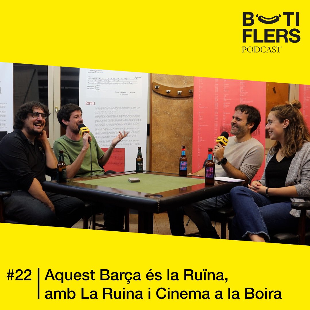 BotiflersPod's tweet photo. 🎙 BOTIFLERS #22 | Aquest Barça és la Ruïna, amb @laruinashow i @BoiraCinema 🎙

🎙 L' @ignasitf i el @cap0 (aka @laruinashow) comparteixen algunes de les seves Ruïnes.

🌫 @cinemalaboira ens parla de la nostra propera cita.

🎧👀 Trobareu el programa a https://t.co/zzaLdobIr5 https://t.co/POM3flV6Zg