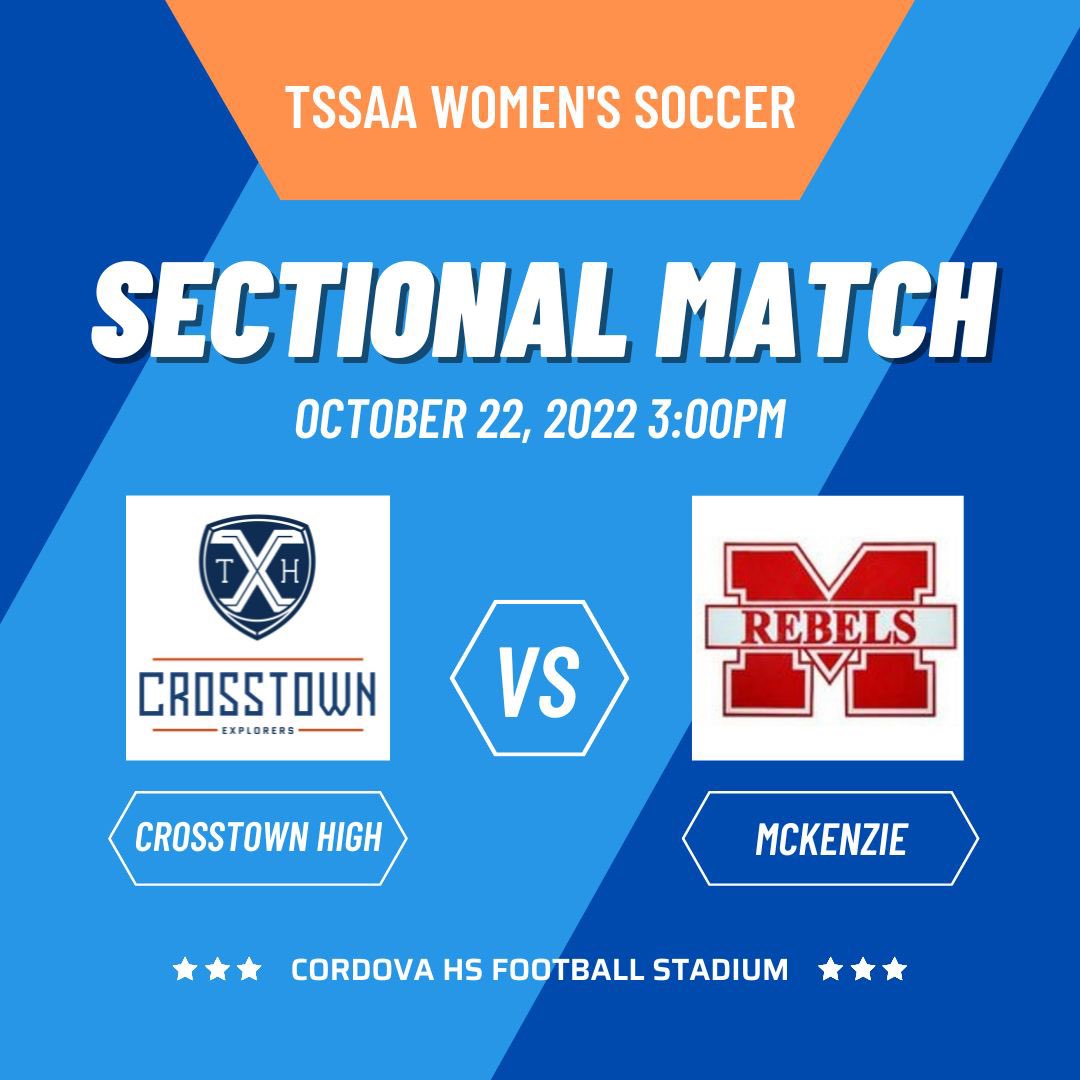 Crosstown High Athletics (@xthathletics) on Twitter photo BIG MATCH Tomorrow! Come out and support your women’s soccer team as they play for a chance to go to the TSSAA State Tournament! Link in bio for tickets! <a href="/CrosstownHigh/">Crosstown High</a> BIG MATCH Tomorrow! Come out and support your women’s soccer team as they play for a chance to go to the TSSAA State Tournament! Link in bio for tickets! <a href="/CrosstownHigh/">Crosstown High</a>
