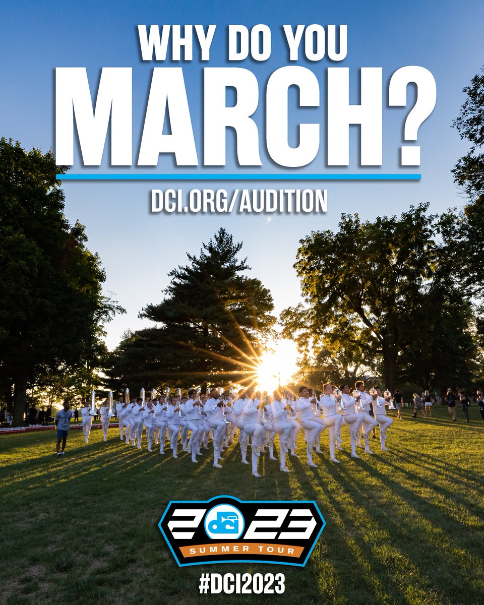 🗣 Sound off!! Current and former marching members — 𝐰𝐡𝐲 𝐝𝐨 𝐲𝐨𝐮 𝐦𝐚𝐫𝐜𝐡? #DCI2023 | dci.org/audition