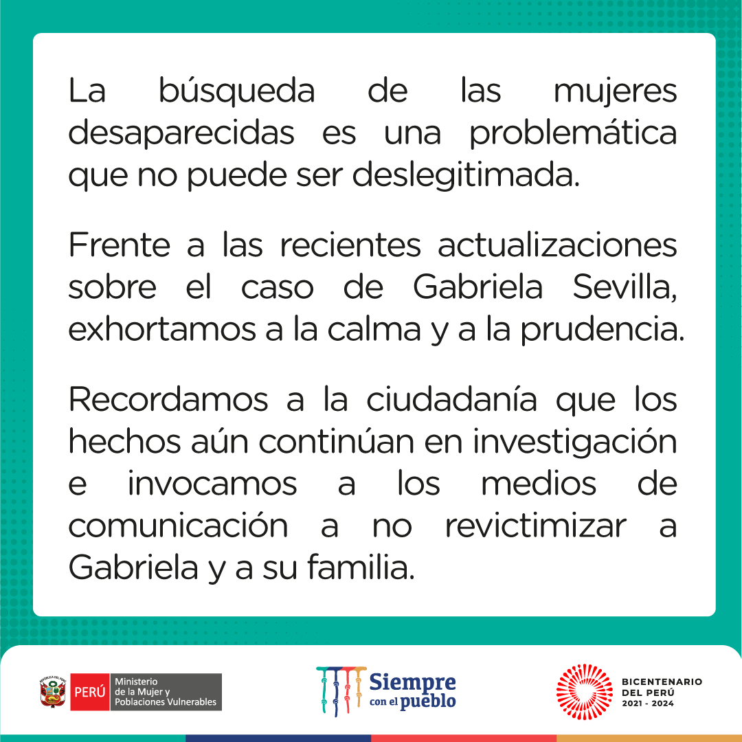 Ministerio de la Mujer y Poblaciones Vulnerables tweet media