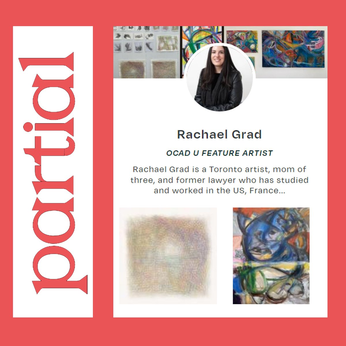 ⭐ OCAD University Artist Showcase and <a href="/partial/">bean</a>.gallery present 2022 featured artist 𝗥𝗮𝗰𝗵𝗮𝗲𝗹 𝗚𝗿𝗮𝗱.

Visit ocadu.ca/buyart to view the full artist showcase. grad.partial.gallery
