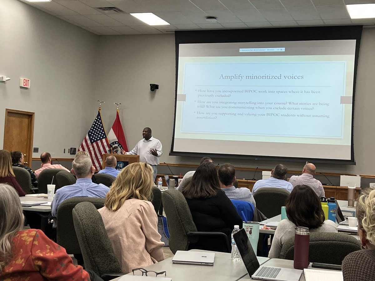 Thank you <a href="/COACHMALLETT32/">Justin Mallett</a> from @dei_nwmsu for speaking to our administrators about diversity and inclusion. We appreciated your discussion on equity and inclusive instructional practices. #MakeADifference
